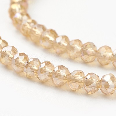 Electroplate Glass Beads Strands X-EGLA-D020-6x4mm-49-1