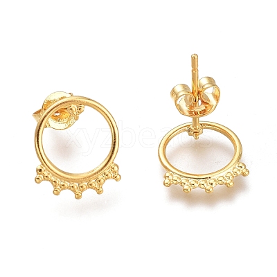 304 Stainless Steel Stud Earrings X-EJEW-H100-03G-1