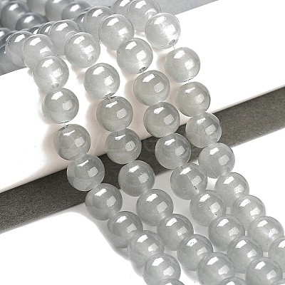 Imitation Jade Glass Beads Strands DGLA-S076-8mm-30-1