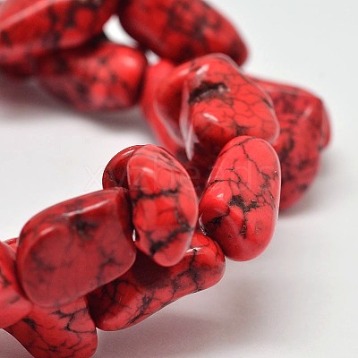 Dyed Nuggets Natural Howlite Beads Strands G-M139-06-A-1