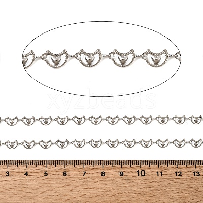 304 Stainless Steel Moon Link Chains CHS-K026-01E-P-1