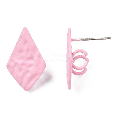 Spray Painted Iron Stud Earring Findings IFIN-N008-013C-1