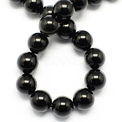 Natural Obsidian Bead Strands G-R173-14mm-02-1