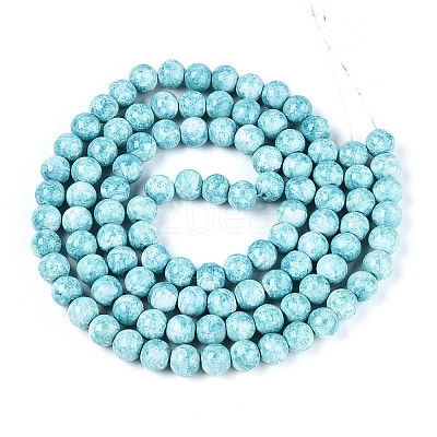 Baking Paint Glass Beads Strands X-DGLA-N016-8mm-08-1