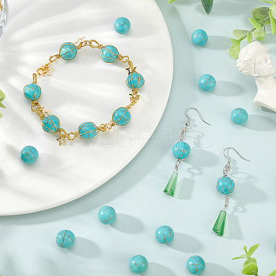 50Pcs Synthetic Turquoise Beads G-AR0004-59-1