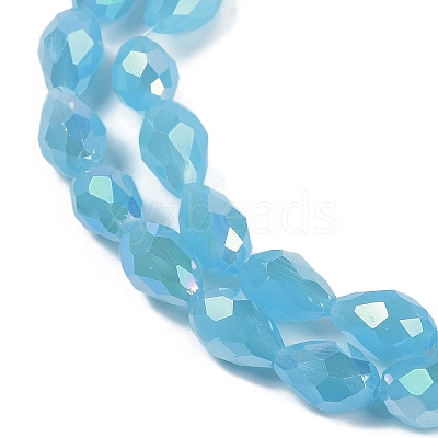 Opaque Solid Color Electroplate Glass Beads Strands EGLA-N013-J4mm-B05-1