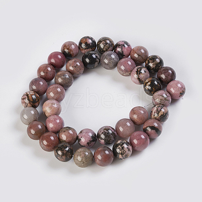 Natural Rhodonite Beads Strands G-K254-04-10mm-1
