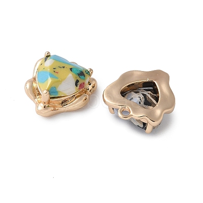Brass Glass Charms KK-D355-01G-1