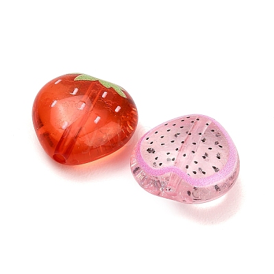 Fruit Theme Printed Transparent Acrylic Beads AC-CBA36B6-07-1