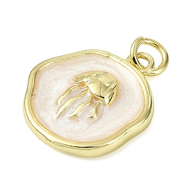 Ocean Theme Brass Enamel Pendants KK-H270-06G-08-1