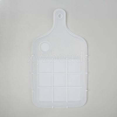 Rectangle with Pattern Handle Dinner Plate Silicone Molds X-DIY-L021-57-1