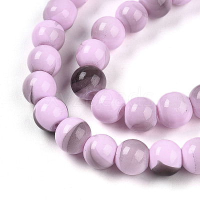 Baking Paint Glass Beads Strands DGLA-N013-8mm-08-1