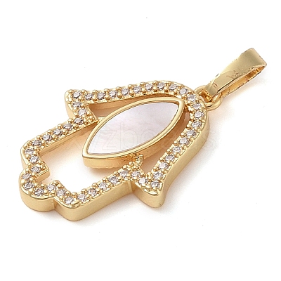 Brass Micro Pave Clear Cubic Zirconia Pendants KK-I712-60G-02-1