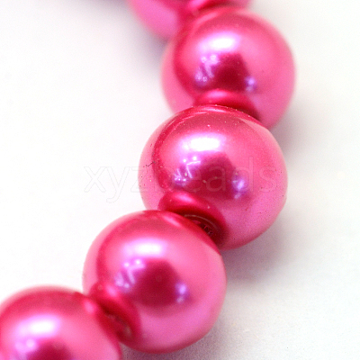 Baking Paint Pearlized Glass Pearl Round Bead Strands HY-Q330-8mm-10-1