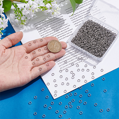 1000Pcs 304 Stainless Steel Split Rings STAS-UN0064-15-1