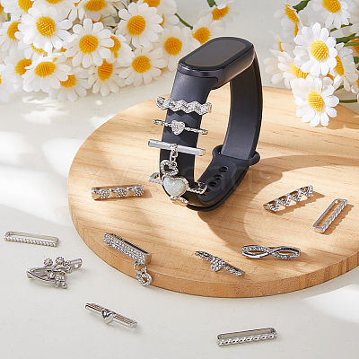 3 Bags 3 Styles Rhinestone Watch Band Charms Set FIND-FH0017-66-1