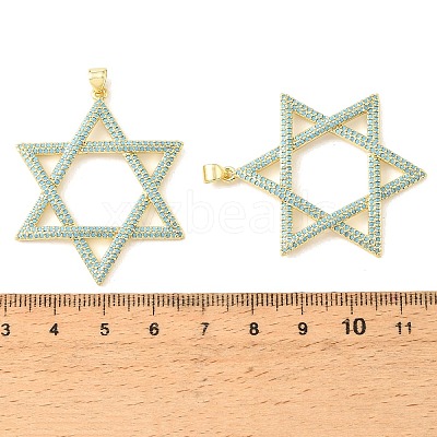 Brass Micro Pave Sky Blue Cubic Zirconia Pendants CU-CBA6938-04G-01-1