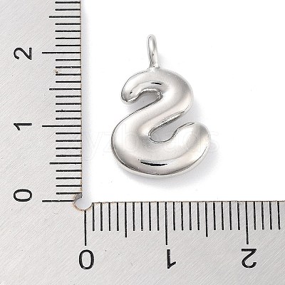 Rack Plating Brass Balloon Letter Pendants KK-C050-01P-S-1
