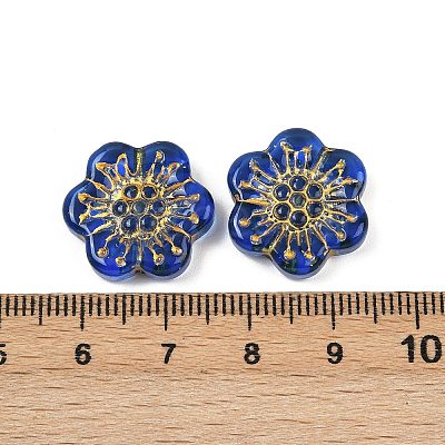 Baking Paint and Golden Metal Enlaced Glass Beads DGLA-T004-09K-1