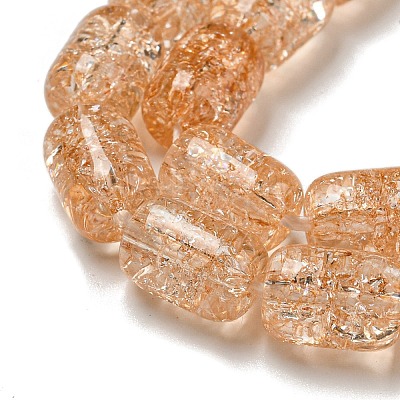 Transparent Crackle Glass Beads Strands X-GLAA-NH0001-04B-1