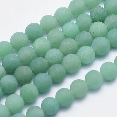 Natural Green Aventurine Beads Strands G-G748-08-8mm-1