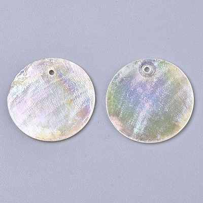 Natural Capiz Shell Pendants X-SHEL-R047-06-1
