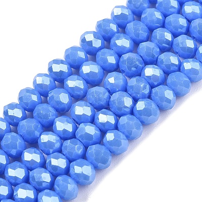 Electroplate Glass Beads Strands EGLA-A044-P4mm-A17-1