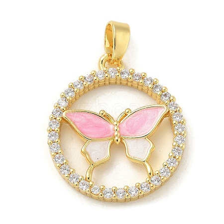 Brass Micro Pave Cubic Zirconia Enamel Pendants KK-G517-04G-02-1