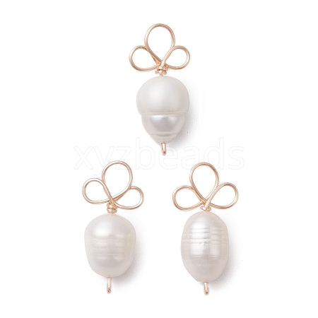 Shell Pearl Copper Wire Wrapped Carrot Pendants PALLOY-TA00182-1