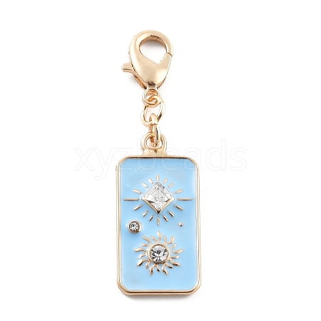 Alloy Rhinestone & Enamel Pendant Decoration HJEW-P021-01J-G-1