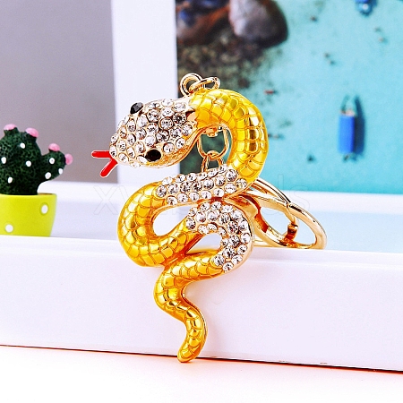 Snake Alloy Rhinestone Keychain PW-WG4B4AA-06-1