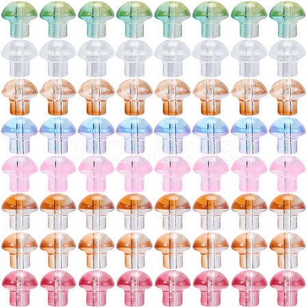 64Pcs 8 Colors Transparent Glass Beads GLAA-PA0001-24-1