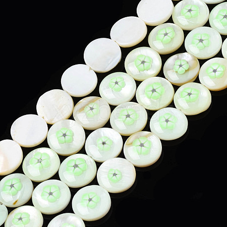 Natural Freshwater Shell Enamel Beads SHEL-N026-194-03B-1