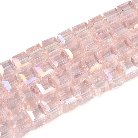 Electroplate Glass Beads Strands EGLA-D018-4x4mm-82-1