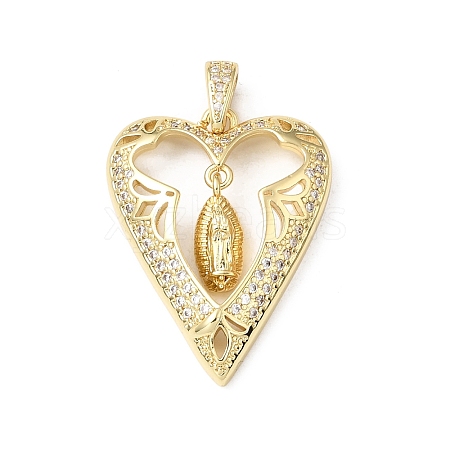 Religion Brass Micro Pave Clear Cubic Zirconia Pendants KK-E799-01A-G-1