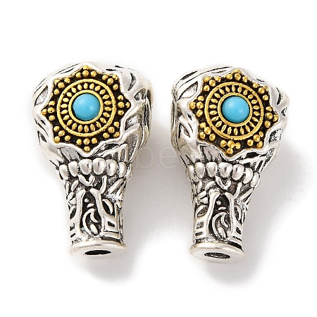 Rack Plating Tibetan Style Alloy 3 Hole Guru Beads PALLOY-F313-04AS-1