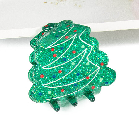 Christmas Glitter Acrylic Claw Hair Clips PW-WG53E0C-03-1