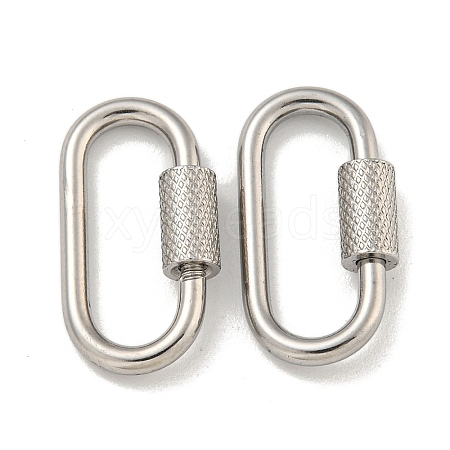 304 Stainless Steel Screw Carabiner Lock Charms STAS-C092-04D-P-1