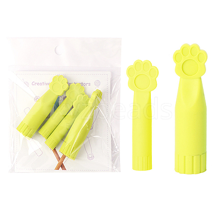 2Pcs Paw Print Silicone Knitting Needle Point Protectors PW-WG83120-05-1