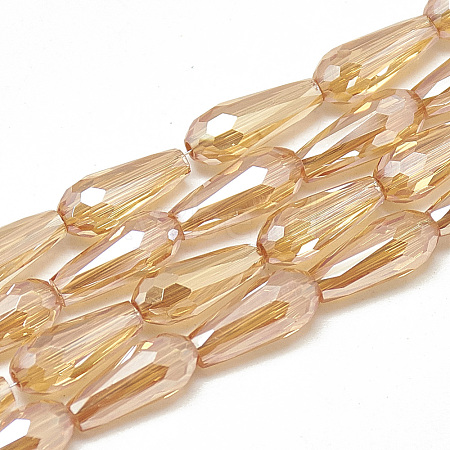 Electroplate Glass Beads Strands X-EGLA-Q099-C06-1