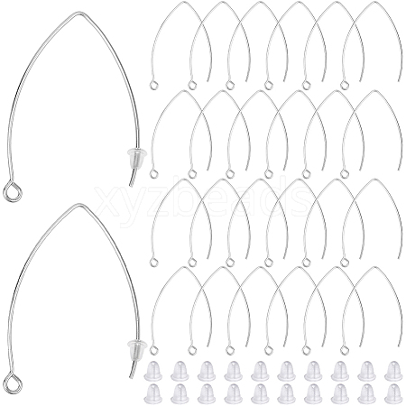 SOFPLATE 40Pcs 304 Stainless Steel Earring Hooks STAS-SP0001-40P-1