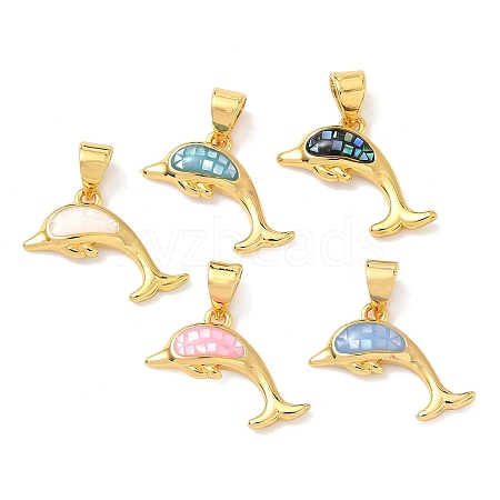 Brass Enamel Pendants KK-H534-01B-G-1