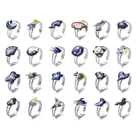 Adjustable Iron Changing Mood Rings RJEW-Q151-02-B-1