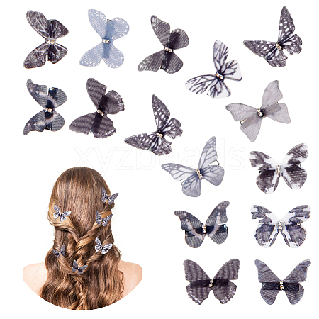 24Pcs 2Bags Cloth Butterfly Alligator Hair Clip FIND-CP0002-49A-1