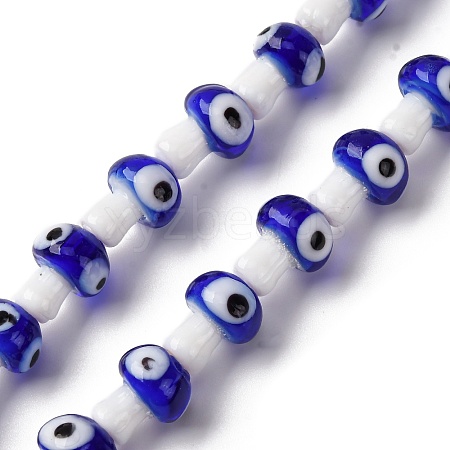 Handmade Evil Eye Lampwork Beads Strands LAMP-S069-01A-03-1