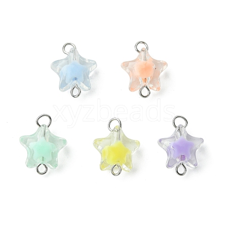 5Pcs 5 Colors Star Transparent Acrylic Connector Charms PALLOY-JF03381-1