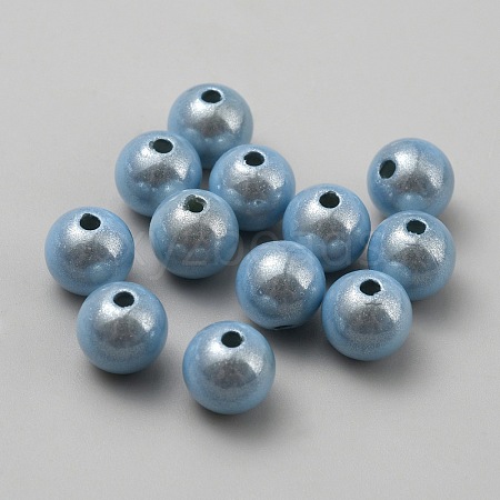 Matte Spray Painted Acrylic Beads OACR-TAC0001-13A-1