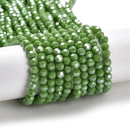 Electroplate Opaque Glass Beads Strands EGLA-A035-P4mm-A15-1