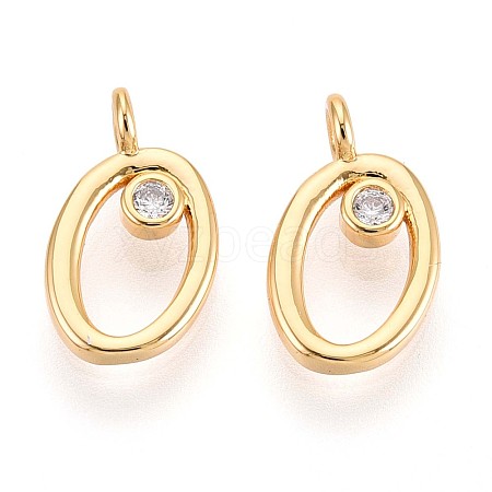Brass Micro Pave Cubic Zirconia Charms KK-N263-97G-O-1