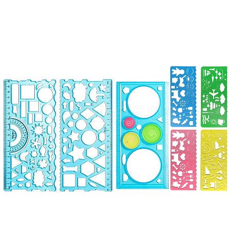 Multifunctional Plastic Geometric Drawing Ruler Set OFST-PW0005-01C-1